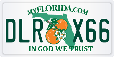 FL license plate DLRX66