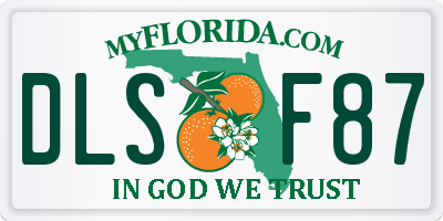 FL license plate DLSF87
