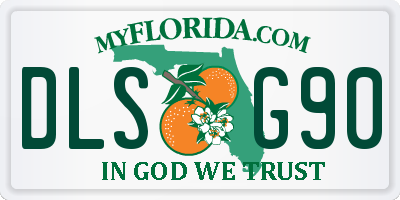 FL license plate DLSG90