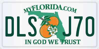FL license plate DLSJ70