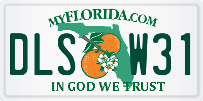 FL license plate DLSW31
