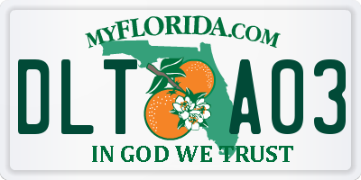 FL license plate DLTA03