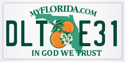 FL license plate DLTE31