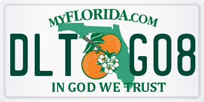FL license plate DLTG08