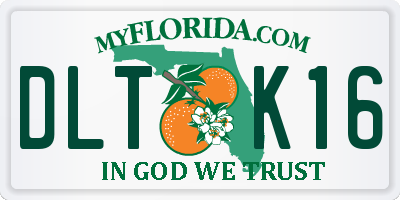 FL license plate DLTK16