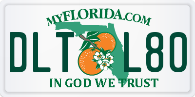 FL license plate DLTL80