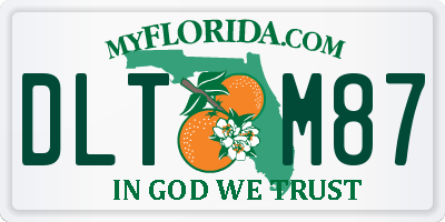 FL license plate DLTM87