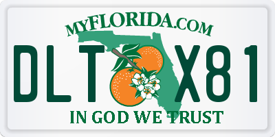 FL license plate DLTX81