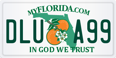 FL license plate DLUA99