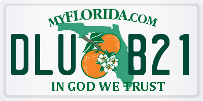 FL license plate DLUB21