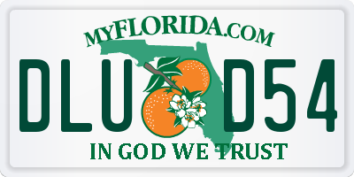 FL license plate DLUD54