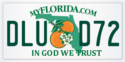 FL license plate DLUD72