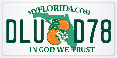 FL license plate DLUD78