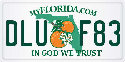 FL license plate DLUF83