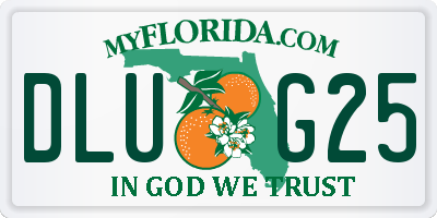 FL license plate DLUG25