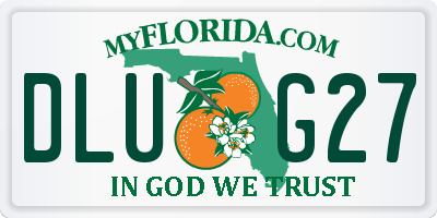 FL license plate DLUG27
