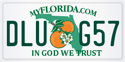 FL license plate DLUG57