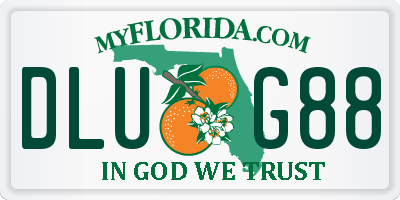 FL license plate DLUG88