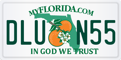 FL license plate DLUN55