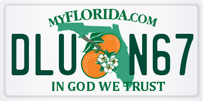 FL license plate DLUN67
