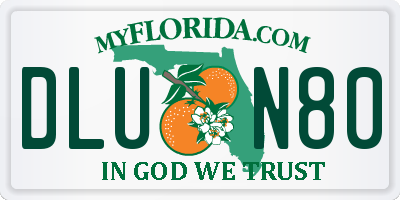 FL license plate DLUN80