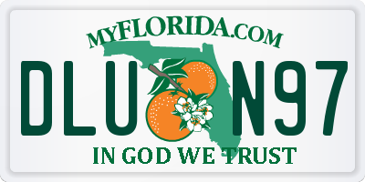 FL license plate DLUN97