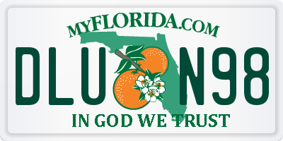 FL license plate DLUN98