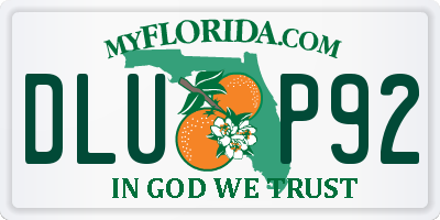 FL license plate DLUP92