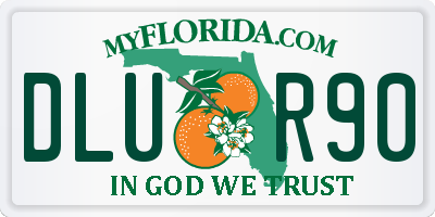 FL license plate DLUR90