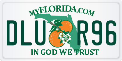 FL license plate DLUR96