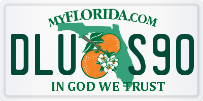 FL license plate DLUS90