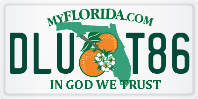 FL license plate DLUT86