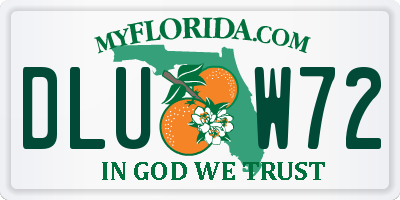 FL license plate DLUW72