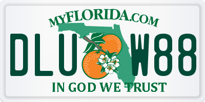 FL license plate DLUW88