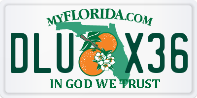 FL license plate DLUX36