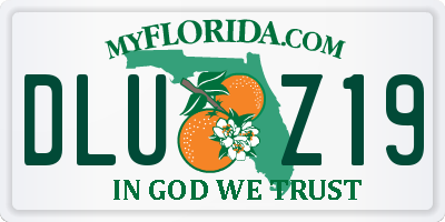 FL license plate DLUZ19
