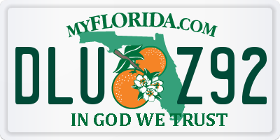 FL license plate DLUZ92