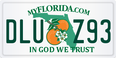 FL license plate DLUZ93