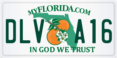 FL license plate DLVA16
