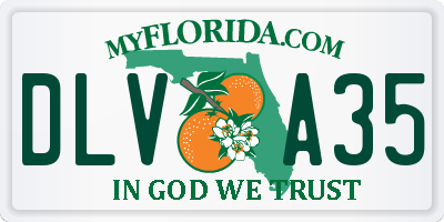 FL license plate DLVA35