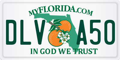 FL license plate DLVA50