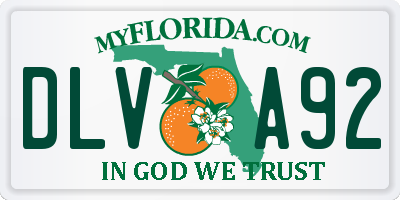 FL license plate DLVA92