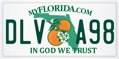 FL license plate DLVA98