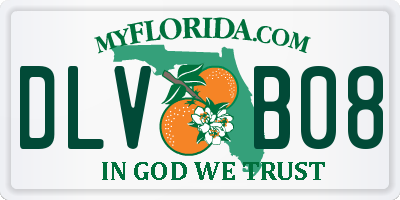 FL license plate DLVB08