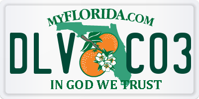 FL license plate DLVC03