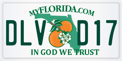 FL license plate DLVD17