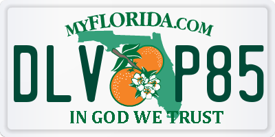FL license plate DLVP85