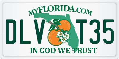 FL license plate DLVT35