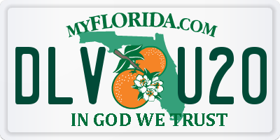 FL license plate DLVU20
