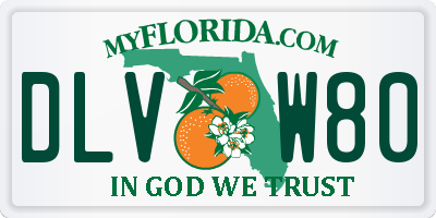 FL license plate DLVW80